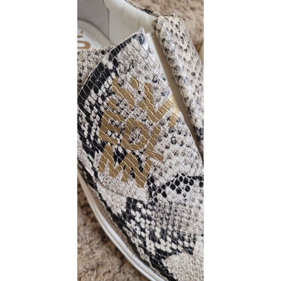 Sam Edelman Womens Beige Snake Split Vamp Gore Logo Slip-on Size 11 - Picture 4 of 7